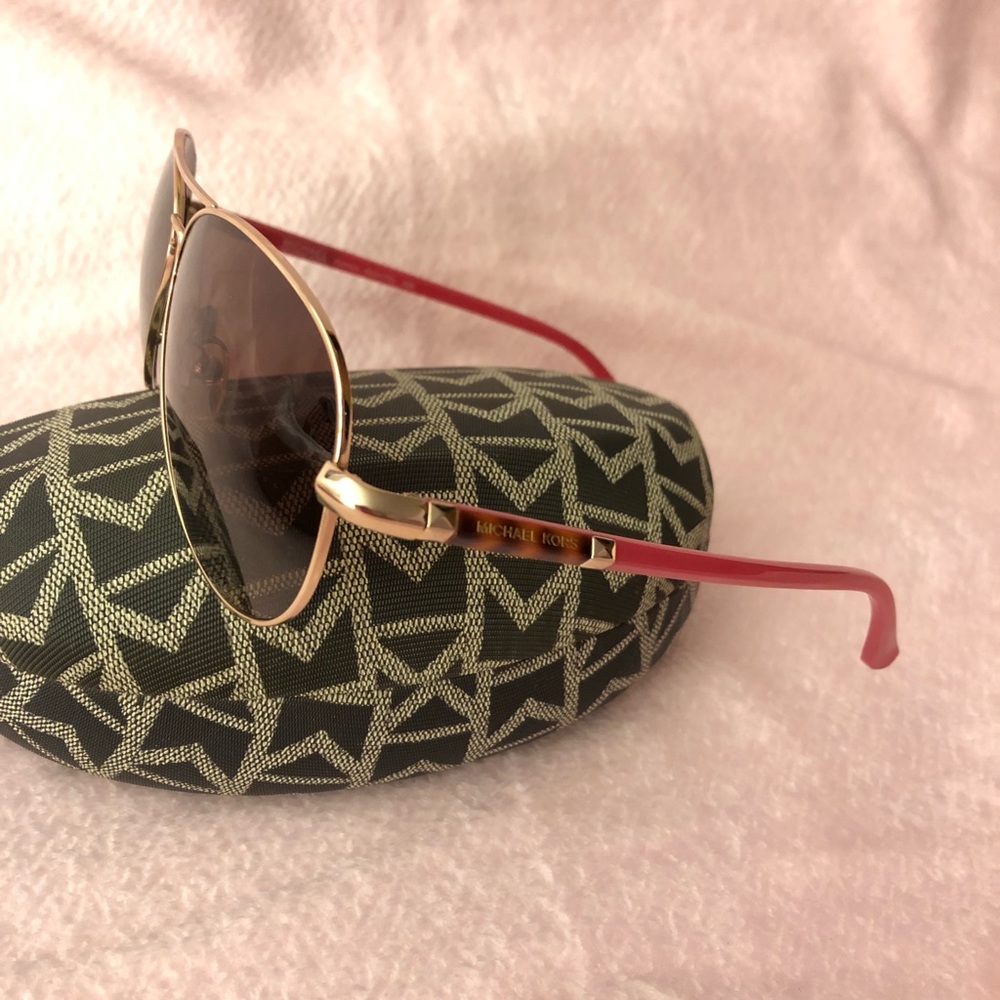 Michael Kors Rose Gold Aviator Sunglasses - Picture 3 of 6